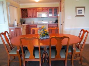 This is the dining and kitchen area.
