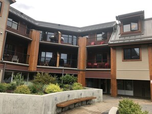 Patio with mountain views