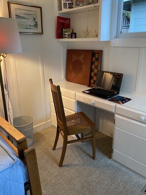 A bedroom workspace. 