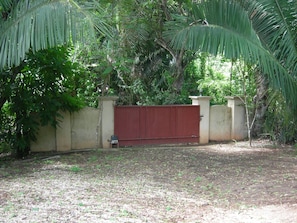 Private gated entrance to the property.