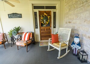 Our screened in front porch is the best location for morning coffee.  