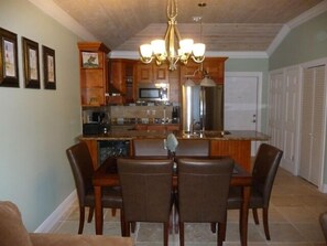 kitchen and dining area