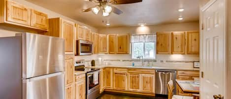 Granite countertop; New stainless steel appliances; Fully equipped kitchen