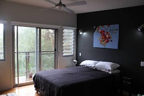 Private Master bedroom with a deck. Walk-in robe and ensuite.