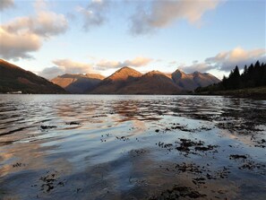 The Five Sisters of Kintail taken from the beach in front of Saraig.