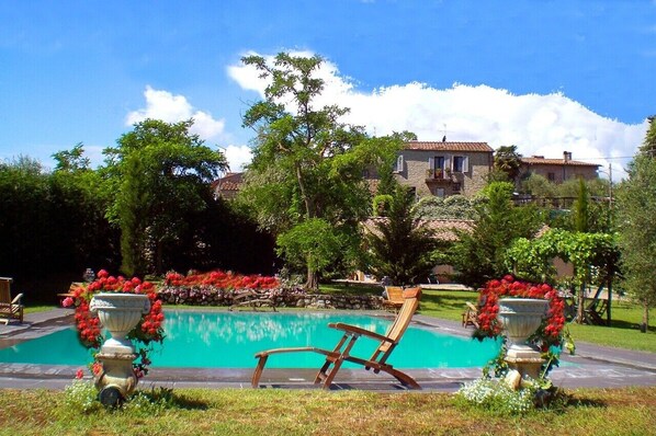 View of the Villa from garden-pool