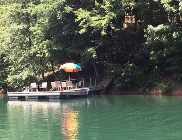 You can rent a boat or kayak and dock it directly behind the cabin.