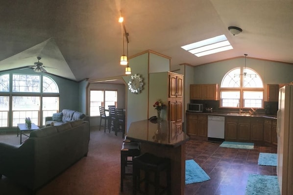 Kitchen and Living Room Area