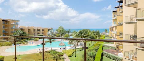 Welcome to your beachfront paradise at Aqua Vista Three-bedroom condo