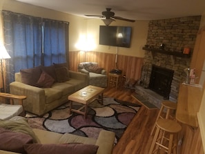 Updated Living Room.  Perfect for relaxing by the Fireplace.