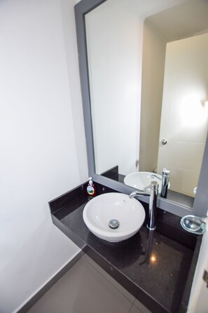 Deluxe Visitor Bathroom.