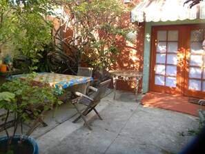 Table just outside the cottage