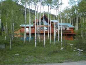 Home is nestled in the aspen tree and wild flowers 