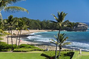 Two Block walk along the Poipu Kai walkway to Nearby Shipwrecks Beach 