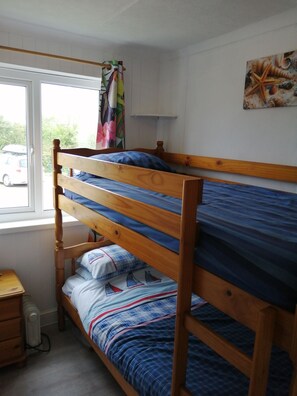 Full size bunk beds in second bedroom. 