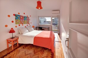 Bedroom - double bed with direct access to the balcony + AirCon & heating