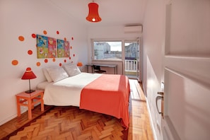 Bedroom - double bed with direct access to the balcony + AirCon & heating