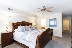 Second floor king bedroom with private full bath