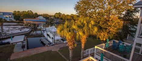 Great sunset viewing from the private master suite furnished balcony. 