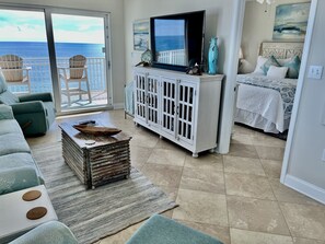 Living Area, Balcony and Master Bedroom