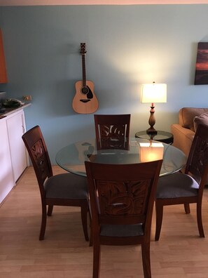 New dining set with carved mahogany chairs