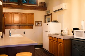 Stocked kitchen.
