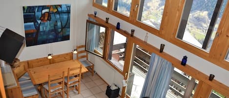 Living room and dining area