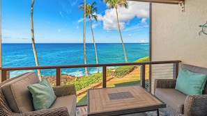 Poipu Makai #E2 - Oceanfront Seating Lanai - Parrish Kauai