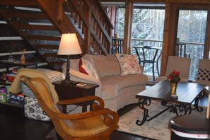 Cozy living room fully stocked with fun games