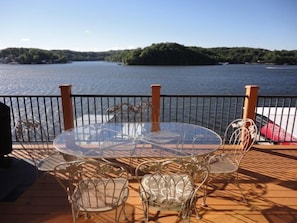 View from the top deck straight across the lake.