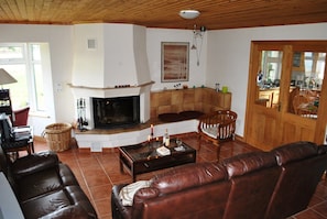 Living room with fireplace
