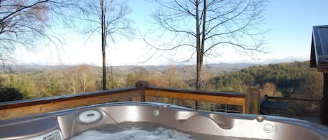 Enjoy the secluded Hot Tub area with long range views!