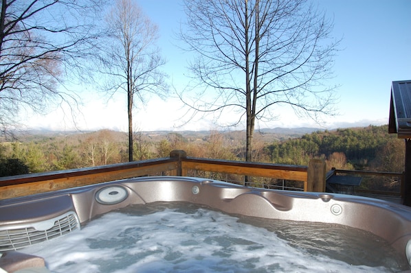 Enjoy the secluded Hot Tub area with long range views!