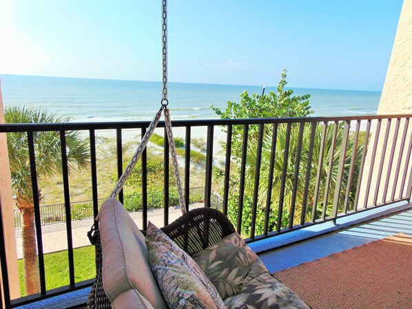 Direct Gulf Front Balcony! Two swings to relax on for a breath taking view.