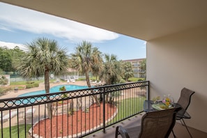 Balcony overlooking the pool