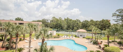 Balcony overlooking the pool