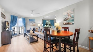 Surf Beach Room 204 Living Room & Dining Area