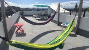 Relax on our hammocks or lounge chairs!