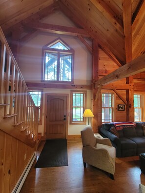 dramatic timber framed vaulted ceilings