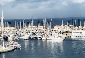 View of the marina from our balcony