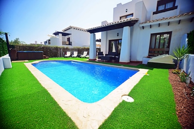 Luxury 3 Bed Villa with HEATED Private Pool, Hot Tub & Sky TV