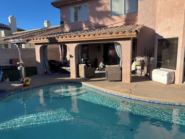 Covered patio sitting area