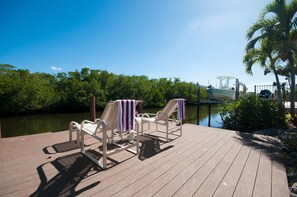 Sunbathe on the dock