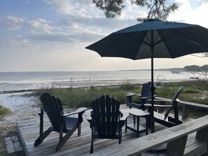 Our own private beach deck. Front row seat to heaven on earth!