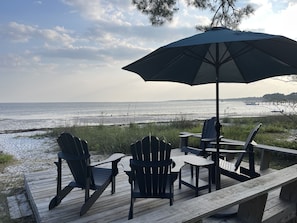 Our own private beach deck. Front row seat to heaven on earth!