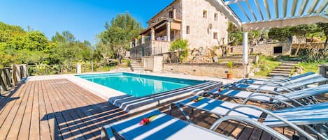 Finca with pool and children's playground in the north of Mallorca.