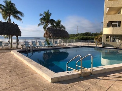 Oceanfront, ocean-view clean, heated pool 