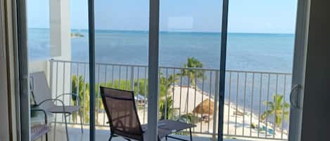 Your Oceanfront Balcony (View from inside living room)