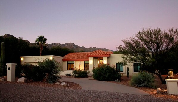 At dusk, Catalina Mountains in back ground