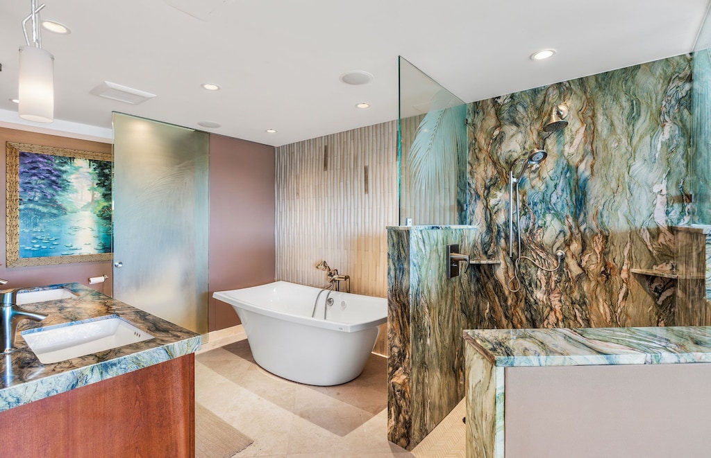 Luxurious bathroom of a Maui rental unit